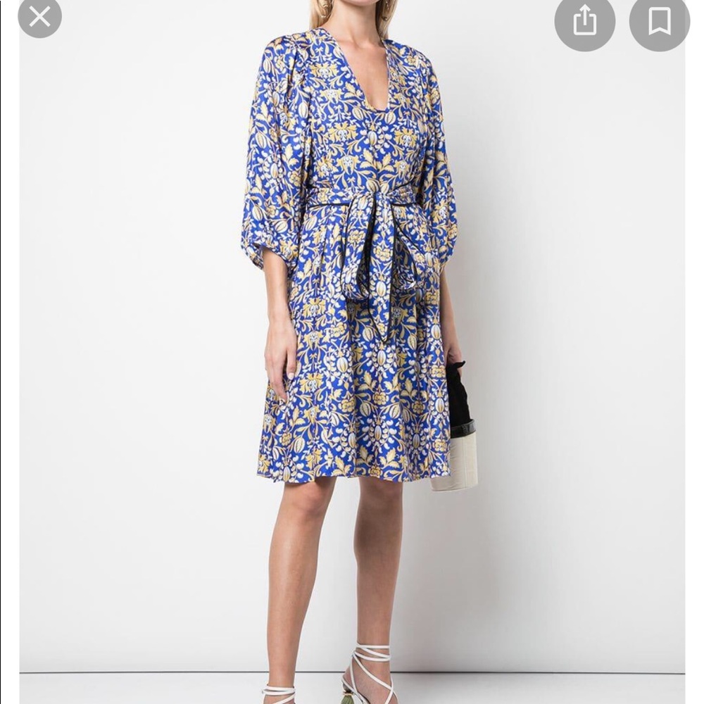 Cynthia Rowley Silk and Gold Metallic Dress Size 0 - Picture 2 of 7